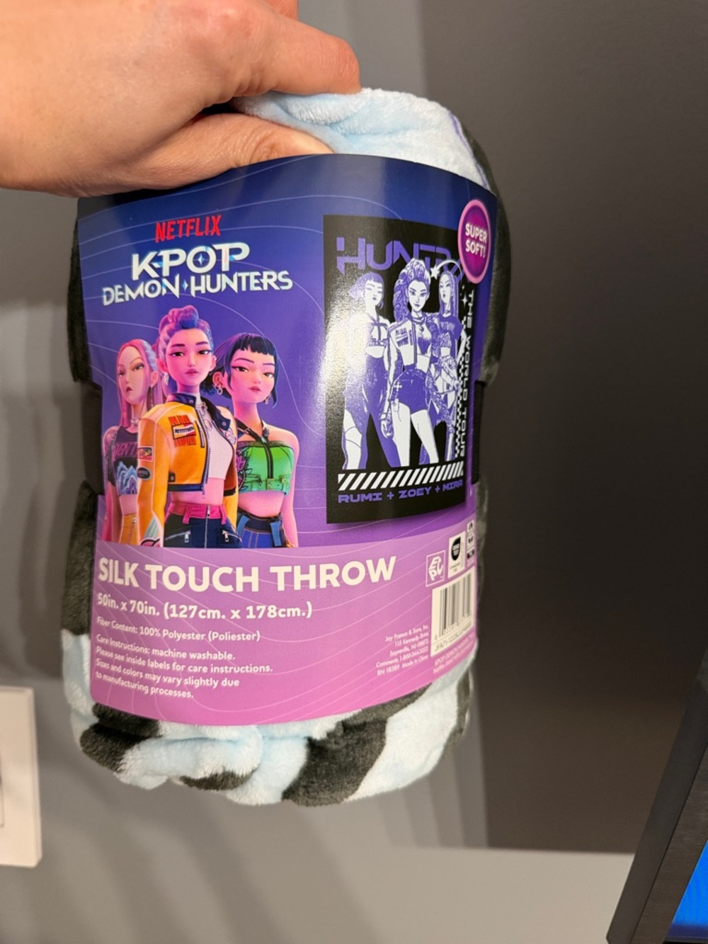Netflix K-Pop Demon Hunters Throw - Blue, Purple, Black